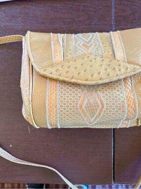 NWT Vintage Varon NYC Exotic Skin Patchwork Boho Crossbody - Ostrich & Snakeskin